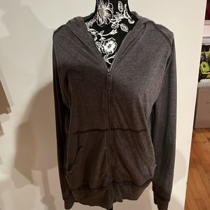 Paper Denim & Cloth size large men’s grey zip front oversized hoody,unisex